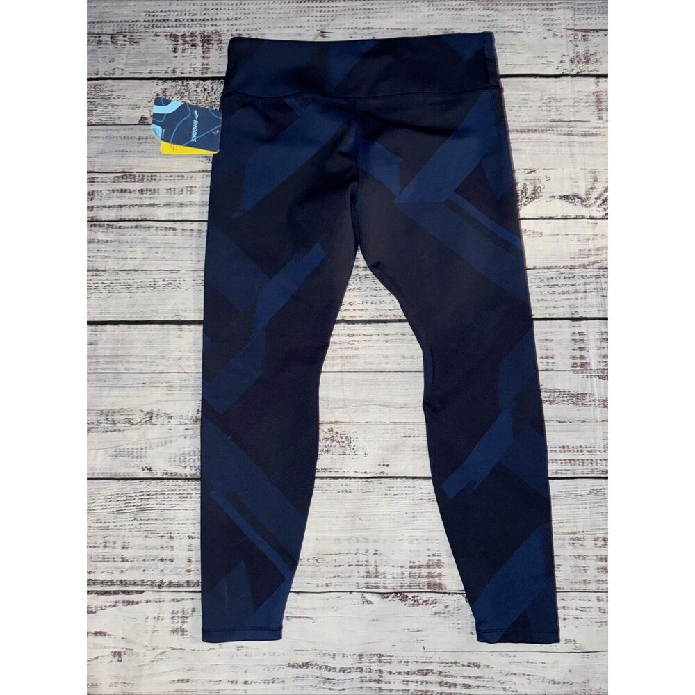 NEW Brooks Women's Size L Mid-Rise Navy Eclipse Jacquard Formation Crop Leggings - Picture 6 of 6